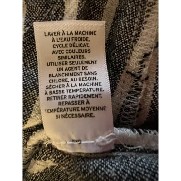 Abound Romper Shorts Women's Large Gray White Stripes Straps Open Back Pockets T - Picture 13 of 14